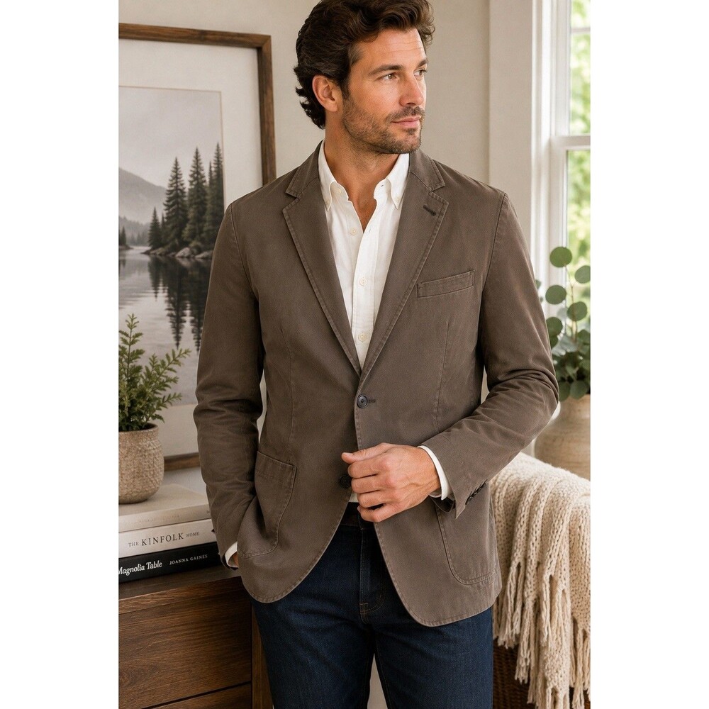 Kroon The Luxury Level Men’s Blazer 44R Brown Cotton Stretch Sport Coat